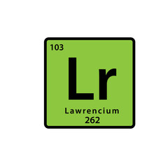 Lawrencium element periodic table icon vector logo design template