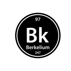 Berkelium element table periodic icon vector logo design template