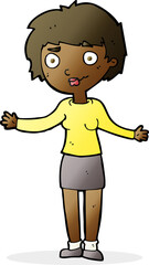 cartoon confused woman