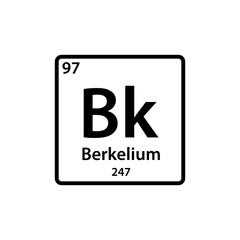 Berkelium element table periodic icon vector logo design template