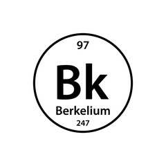 Berkelium element table periodic icon vector logo design template