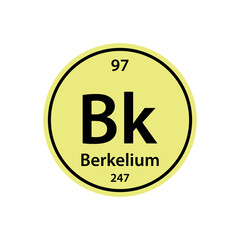 Berkelium element table periodic icon vector logo design template