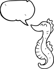 speech bubble cartoon seahorse