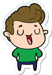 sticker of a happy cartoon man