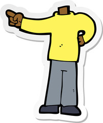 sticker of a cartoon pointing body