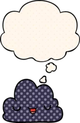 Poster cute cartoon cloud and thought bubble in comic book style © lineartestpilot