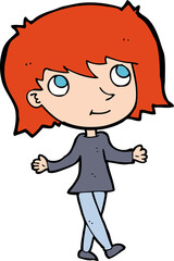 cartoon girl with no worries