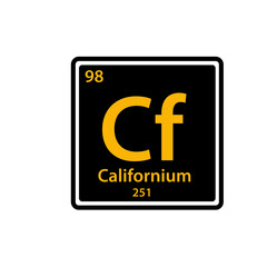 Californium element periodic table icon vector logo design template