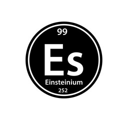 Einsteinium element periodic table icon vector logo design template