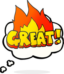 GREAT! thought bubble cartoon symbol