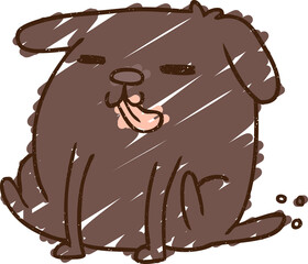 Dog Scraping Chalk Drawing