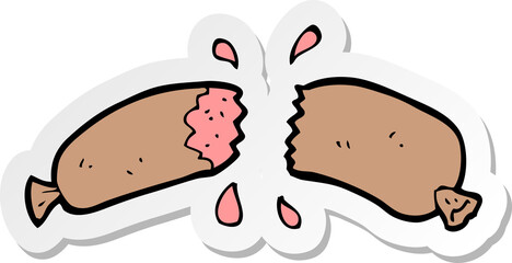 sticker of a cartoon sausage