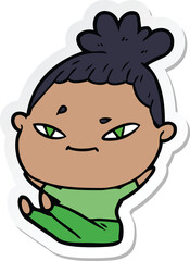 sticker of a cartoon woman