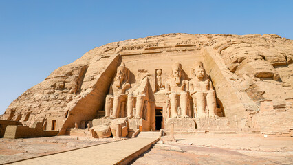 A view of the Great Temple Of Ramses II, Abu Simbel, Egypt.	
