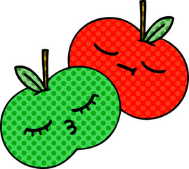 comic book style cartoon apples