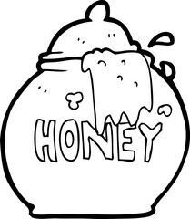 black and white cartoon honey pot