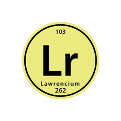 Lawrencium element periodic table icon vector logo design template