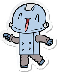 sticker of a cartoon robot