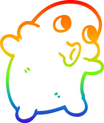 rainbow gradient line drawing cartoon weird alien