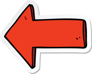 sticker of a cartoon arrow
