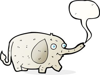 cartoon funny little elephant with speech bubble