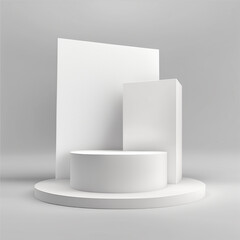 3D podium minimalis color white
