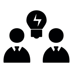 Two People Idea Icon,two businessmen talking about ideas