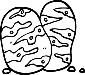black and white cartoon potatoes