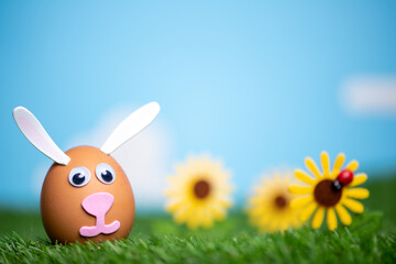 easter bunny with eggs