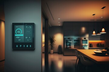 Modern smart home and control panel.AI technology generated image - obrazy, fototapety, plakaty