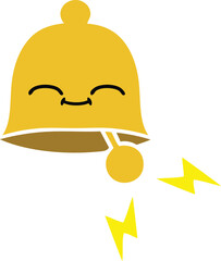 flat color retro cartoon ringing bell