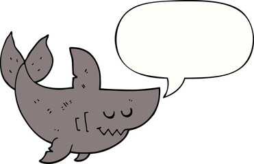 cartoon shark and speech bubble