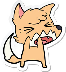 sticker of a angry cartoon fox