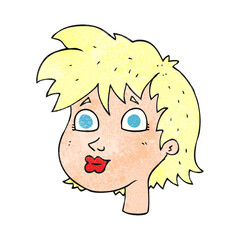 textured cartoon female face