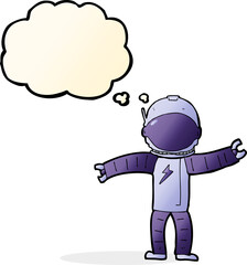 cartoon astronaut with thought bubble