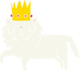 flat color style cartoon cat wearing crown