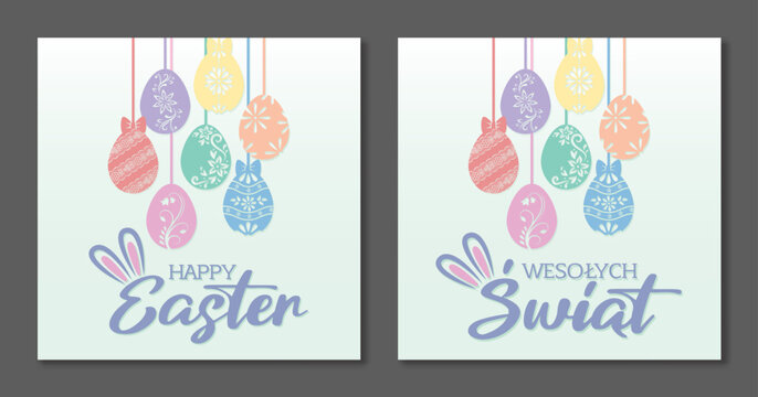 Easter eggs Easter card Polish and english vesrion