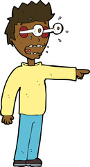 cartoon man with popping out eyes