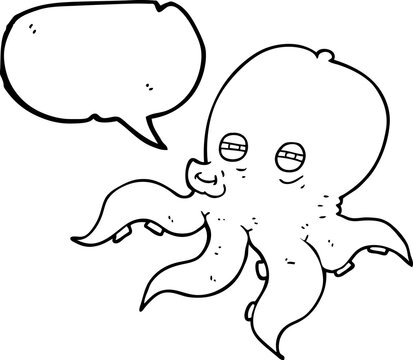speech bubble cartoon octopus
