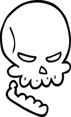 line drawing cartoon halloween skull