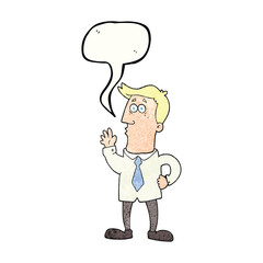 speech bubble textured cartoon businessman