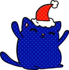 christmas cartoon of kawaii cat