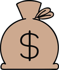 cute cartoon bag of money