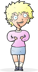 cartoon excited woman