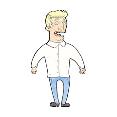 cartoon nervous man