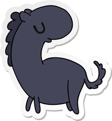 sticker cartoon kawaii of a cute horse