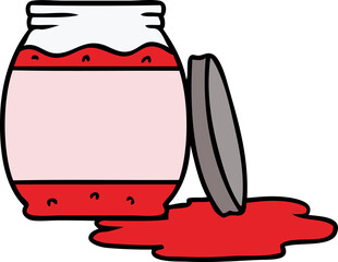 cartoon doodle of a strawberry jam