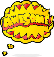 thought bubble cartoon awesome symbol