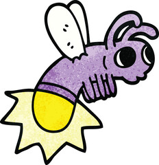 cartoon doodle glow bug