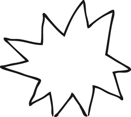 black and white cartoon explosion symbol